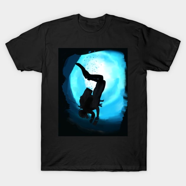 Deep Blue Diver T-Shirt by laceylschmidt